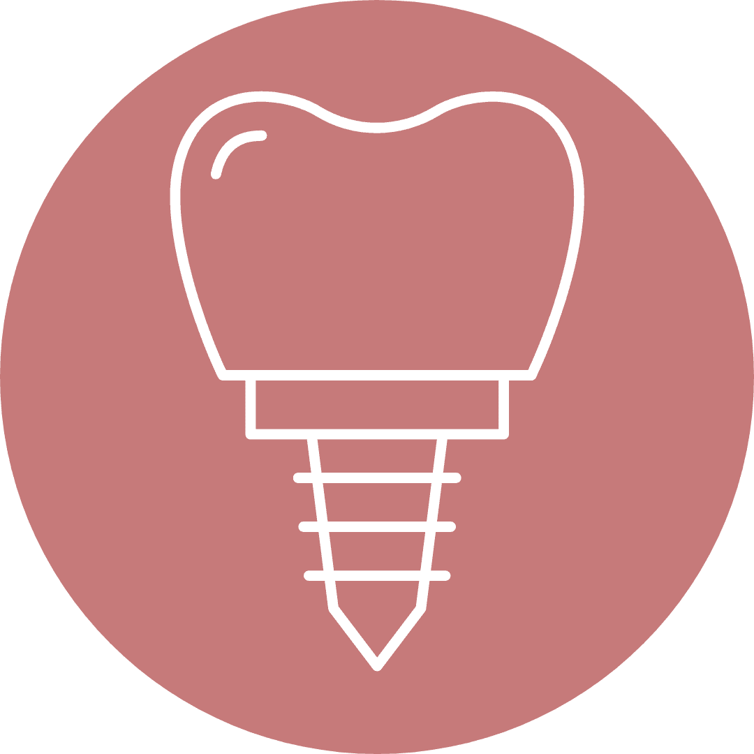 Ilustração do serviço Implantes e coroas